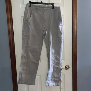 L.L. Bean classic fit-14-tan-elastic waist,straight leg,high waisted,cargo pants